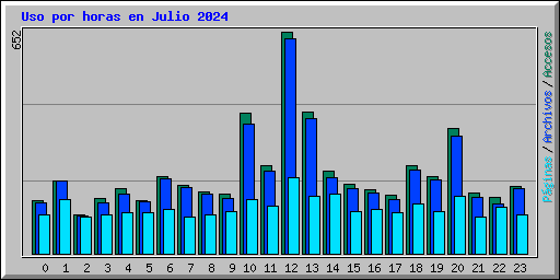 Uso por horas en Julio 2024