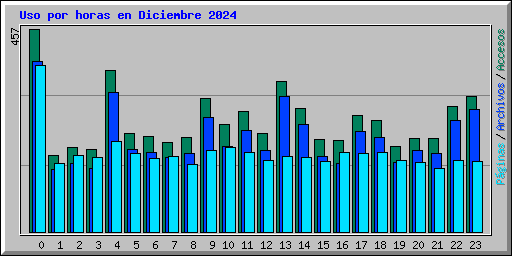 Uso por horas en Diciembre 2024